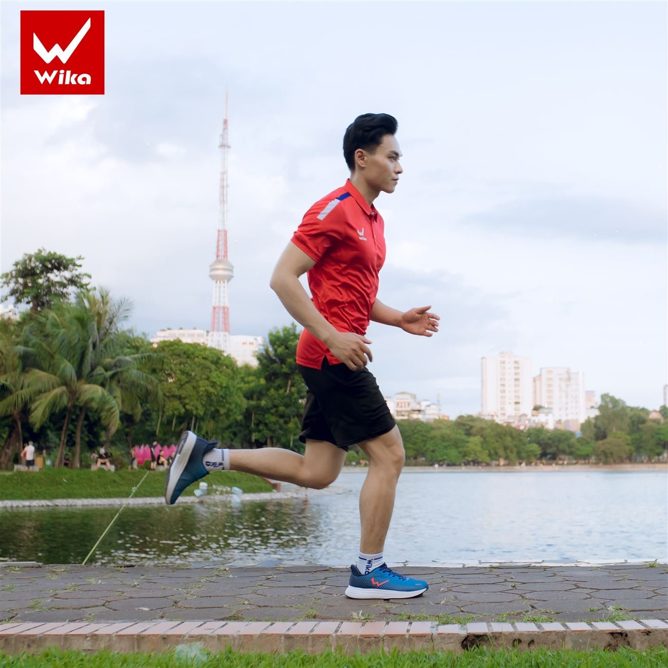 Giày chạy bộ Wika Cross X màu xanh dương - Ảnh 4